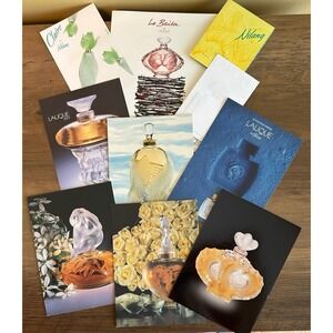 6 Lalique Postcards, 2 Perfume Samples Nilang,‎ and 1 blotter card NOS